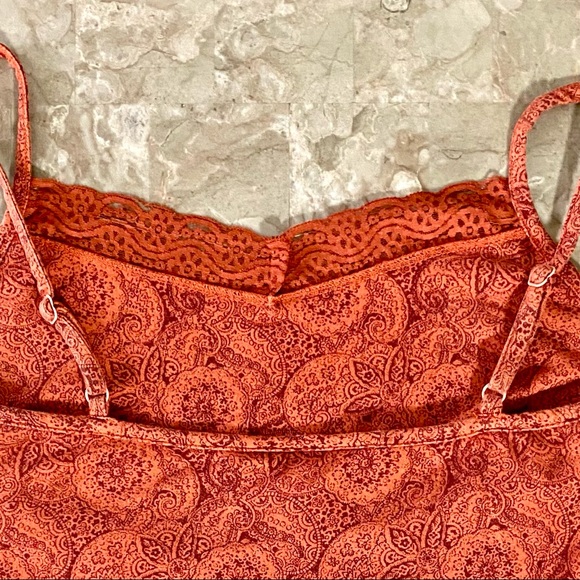 Venezia by Lane Bryant top. Adjustable spaghetti strap shelf bra ORANGE PAISLEY - Picture 7 of 9